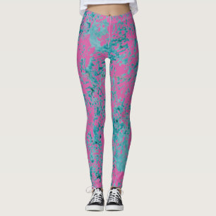 Blaue Beschaffenheit auf einen rosa Normallack Leggings