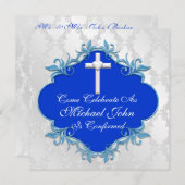 BLAUE BESTÄTIGUNG Einladungs-eleganter Entwurf Einladung (Vorne/Hinten)