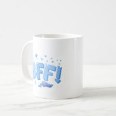 Blaue BESTE FREUNDIN Grafik mit Herz und Cloud Kaffeetasse (Vorderseite Links)