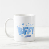 Blaue BESTE FREUNDIN Grafik mit Herz und Cloud Kaffeetasse (Links)