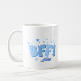 Blaue BESTE FREUNDIN Grafik mit Herz und Cloud Kaffeetasse
