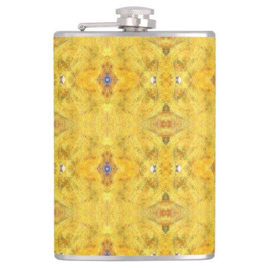 Blaue Bestie gelb Flachmann (Vorderseite)