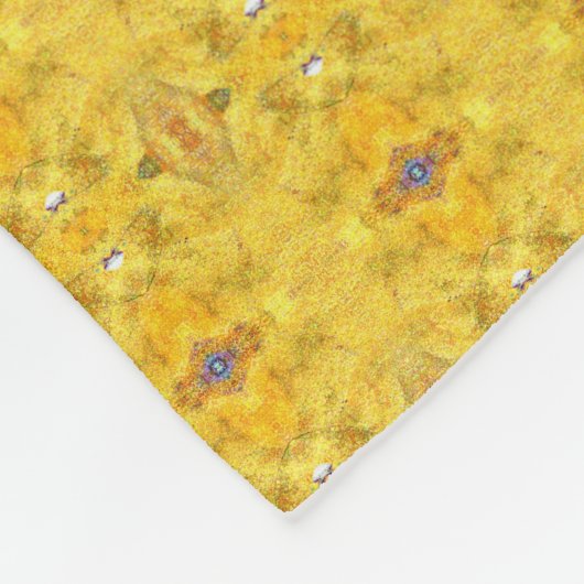 Blaue Bestie gelb Fleecedecke (Ecke)