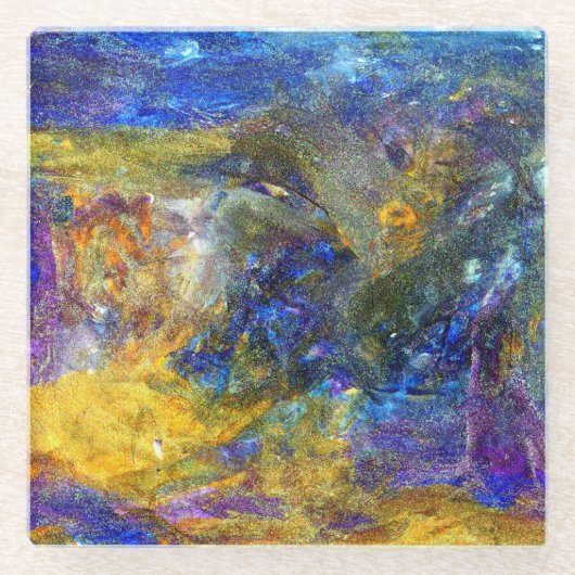 Blaue Bestie Glasuntersetzer (Vorderseite)