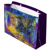 Blaue Bestie Große Geschenktüte (Rückseite Schrägansicht)