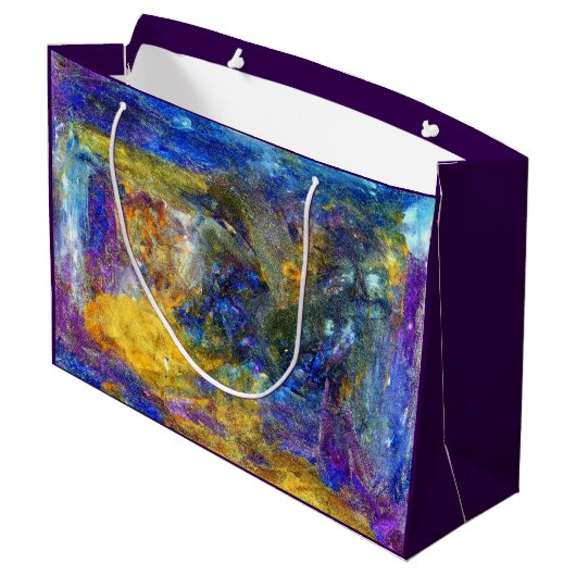 Blaue Bestie Große Geschenktüte (Rückseite Schrägansicht)