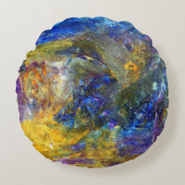 Blaue Bestie Rundes Kissen