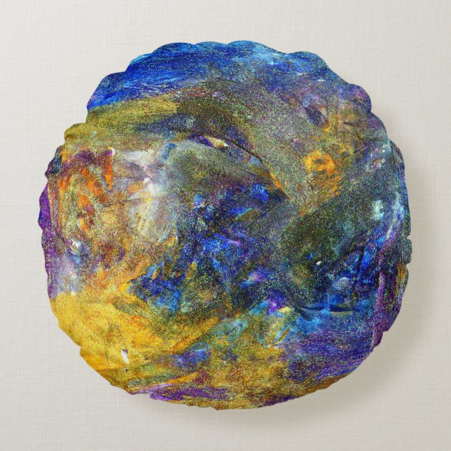 Blaue Bestie Rundes Kissen (Vorderseite)