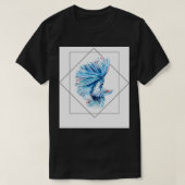 Blaue Betta-Wasserfarbe T-Shirt (Design vorne)