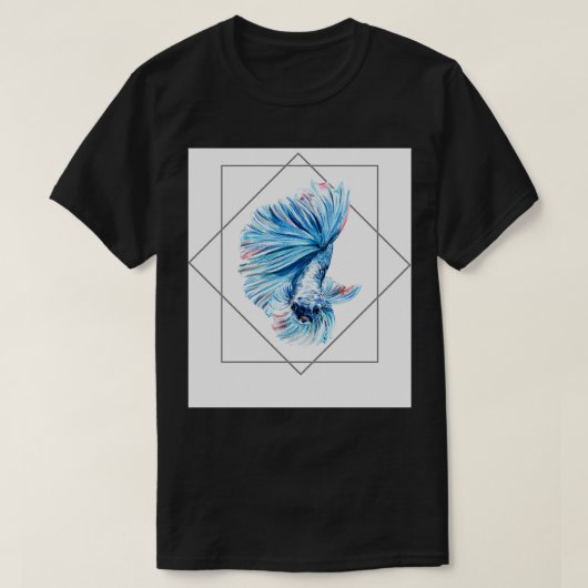 Blaue Betta-Wasserfarbe T-Shirt (Design vorne)