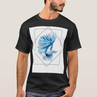 Blaue Betta-Wasserfarbe T-Shirt