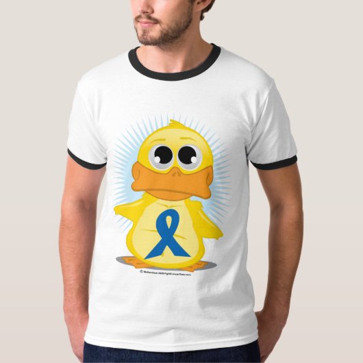 Blaue Bewusstseins-Band-Ente T-Shirt (Vorderseite)