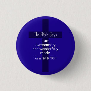 Blaue Bibel-Bekräftigung Ermutigung Christlich Button