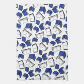 Blaue Bibliothek Buchmuster Bibliothekar Geschirrtuch (Vertikal)