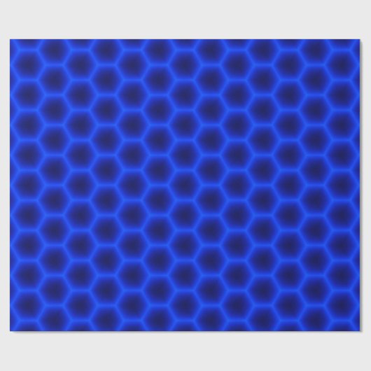Blaue Bienenwabe 3D Geschenkpapier (Flach)