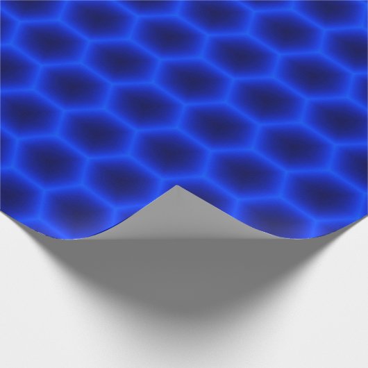 Blaue Bienenwabe 3D Geschenkpapier (Ecke)