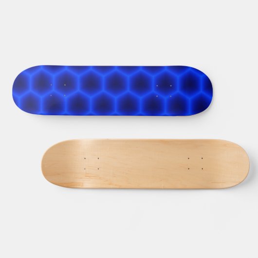 Blaue Bienenwabe 3D Skateboard (Horizontal)