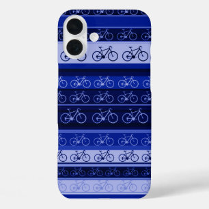 Blaue Bikes auf Streifen iPhone 16 Plus Hülle