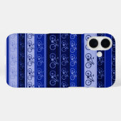Blaue Bikes auf Streifen Case-Mate iPhone Hülle (Rückseite (Horizontal))
