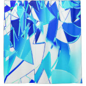 Blaue Bildausschnitte unregelmäßig verdreht Duschvorhang (Vorderseite)