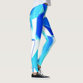 Blaue Bildausschnitte unregelmäßig verdreht Leggings