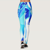 Blaue Bildausschnitte unregelmäßig verdreht Leggings (Rückseite)