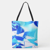 Blaue Bildausschnitte unregelmäßig verdreht Tasche (Rückseite)