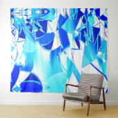 Blaue Bildausschnitte unregelmäßig verdreht Wandteppich (Beispiel (Horizontal))