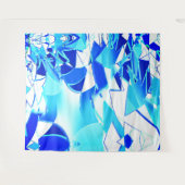 Blaue Bildausschnitte unregelmäßig verdreht Wandteppich (Vorderseite (Horizontal))