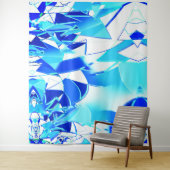 Blaue Bildausschnitte unregelmäßig verdreht Wandteppich (Beispiel)