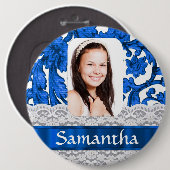 Blaue Bildvorlage Button (Vorne & Hinten)