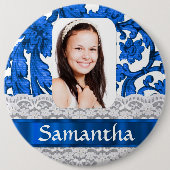 Blaue Bildvorlage Button (Vorderseite)