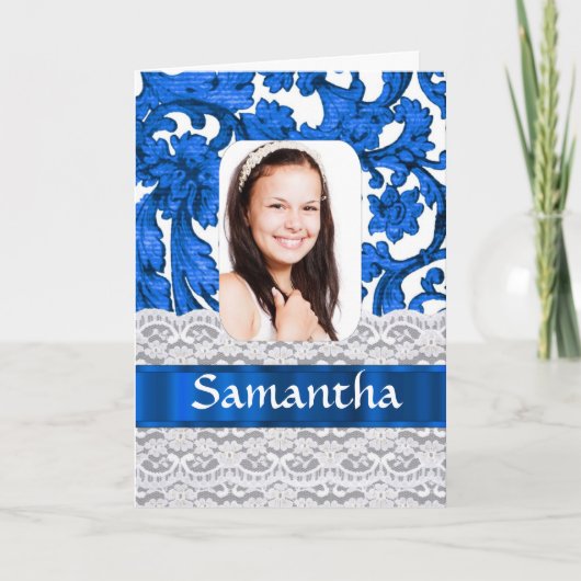 Blaue Bildvorlage Karte (Vorderseite)