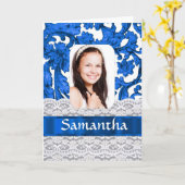 Blaue Bildvorlage Karte (Gelbe Blume)