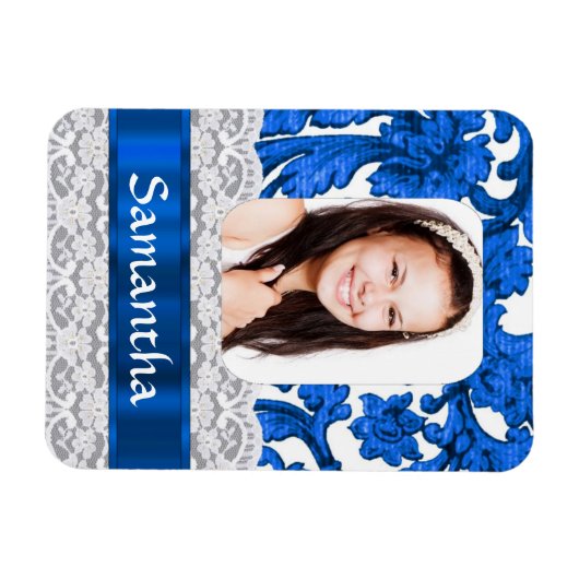 Blaue Bildvorlage Magnet (Horizontal)