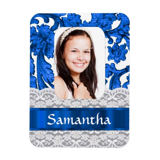 Blaue Bildvorlage Magnet (Vertikal)