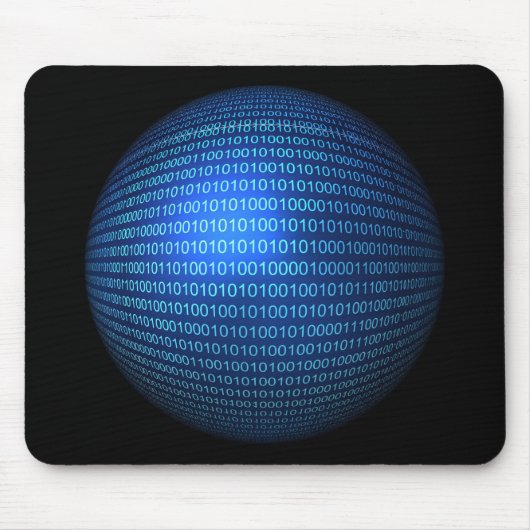 Blaue binäre Logik Mousepad (Vorne)
