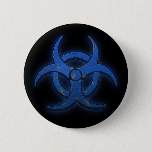 Blaue Biogefährdung Button (Vorderseite)
