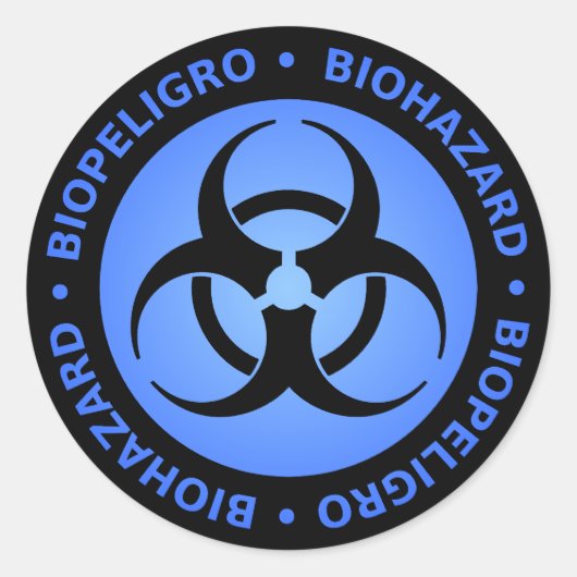 Blaue Biogefährdung Runder Aufkleber (Vorderseite)