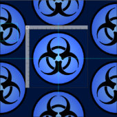 Blaue Biogefährdung Stoff (Kachel)