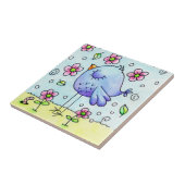 Blaue Bird und Blume Fliese (Seite)