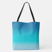 Blaue bis Aqua-Verlauffarben Moderne Ombre Athlet Tasche (Rückseite)
