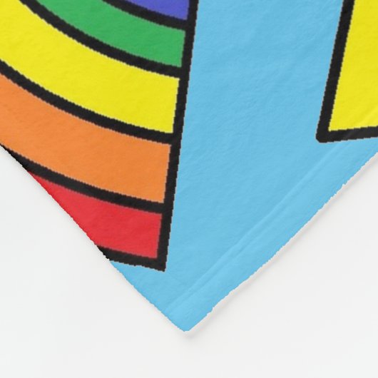 Blaue Blankette mit Rainbows und Blitzen Fleecedecke (Ecke)