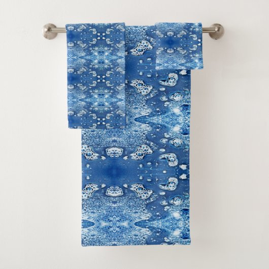 Blaue Bläschen Abstraktes Muster Badetücher Badhandtuch Set (Insitu)