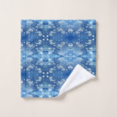 Blaue Bläschen Abstraktes Muster Badetücher Badhandtuch Set (Waschlappen)