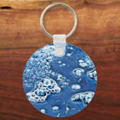 Blaue Bläschen Eiszeit und Wasser Abstrakter Schlü Schlüsselanhänger (Vorderseite)