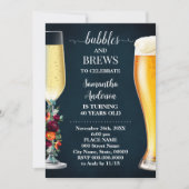 Blaue Blase & Braun Geburtstag Einladung (Vorderseite)