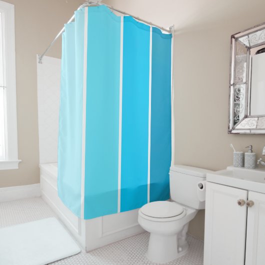 Blaue Blase Streifen Duschvorhang (Beispiel)