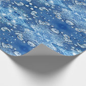 Blaue Blasen, Abstraktes Eiswasser Geschenkpapier (Ecke)