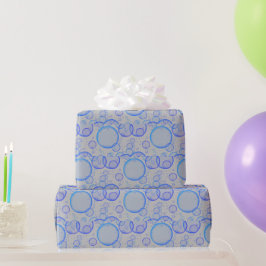 Blaue Blasen auf Grau Geschenkpapier